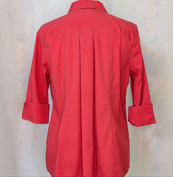Chico's Non Iron Vibrant Red Button-up Shirt S - Picture 2 of 4